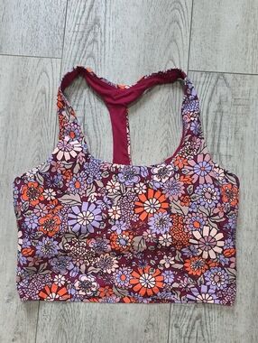 Lorna Jane Floral Racerback Tank Top in Purple, Orange, Pink